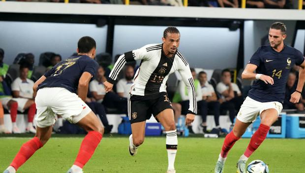 Leroy Sané of Germany in action during the friendly match versus France on September 12, 2023